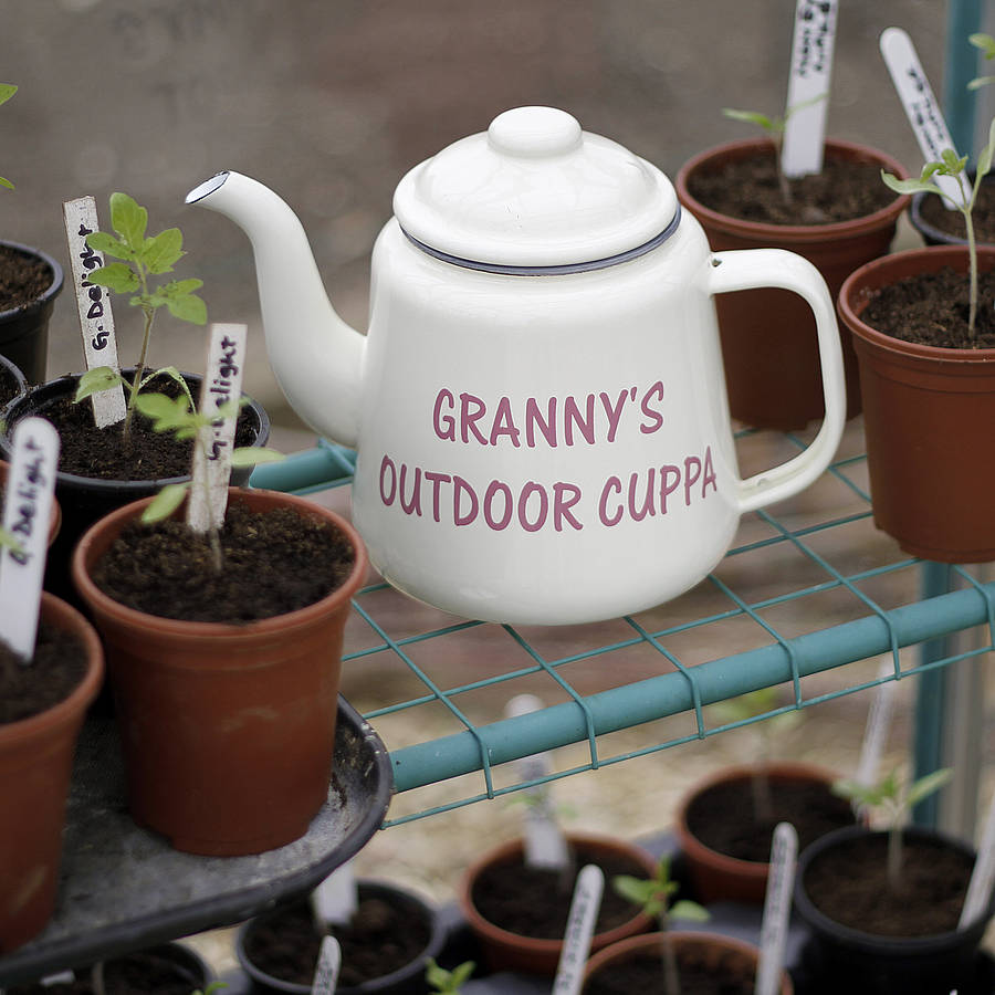 Personalised Enamel Teapot By Jonny's Sister