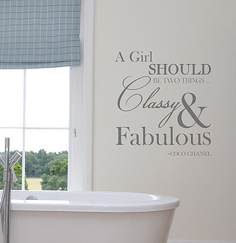 'Classy & Fabulous' Chanel Quote Wall Sticker, 3 of 4