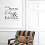 'Classy & Fabulous' Chanel Quote Wall Sticker, thumbnail 2 of 4