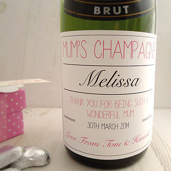 Personalised Mother's Day Champagne Prosecco Label, 2 of 4