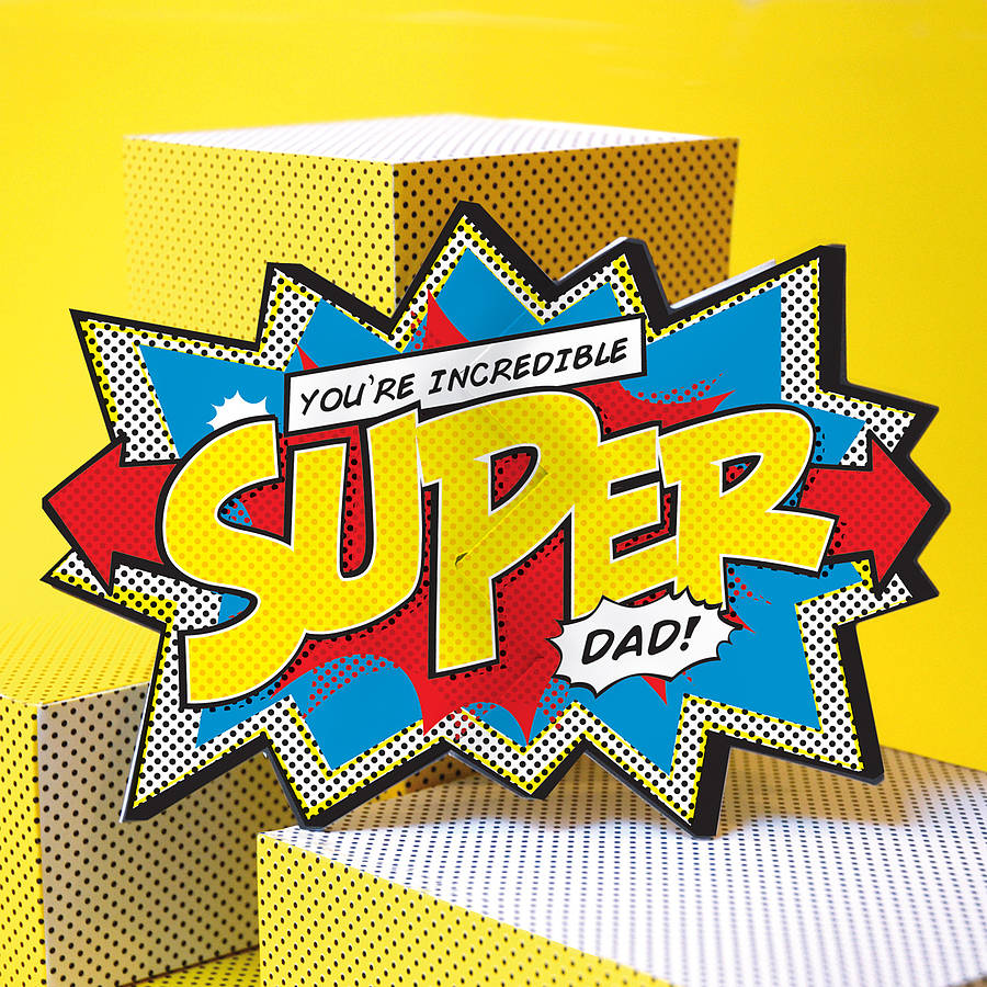 'Super Dad' Comic Cracker Card, 1 of 2