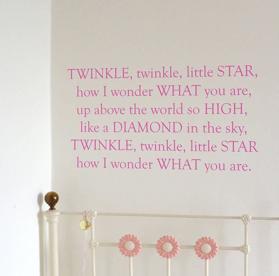 'twinkle twinkle' nursery rhyme wall sticker by leonora hammond