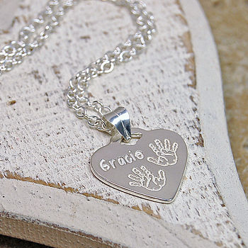 Personalised Silver Babyprints Necklace, 4 of 7