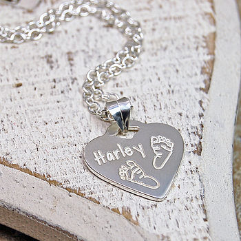 Personalised Silver Babyprints Necklace, 5 of 7