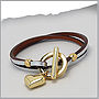 Leather Wrap Around Bracelet With Gold Heart, thumbnail 1 of 4