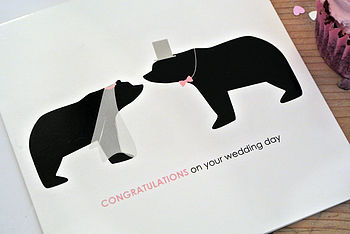 Congratulations On Your Wedding Day, Bear Card, 4 of 9