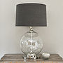 Glass Ball Table Lamp And Grey Shade, thumbnail 1 of 5