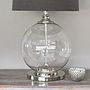 Glass Ball Table Lamp And Grey Shade, thumbnail 3 of 5