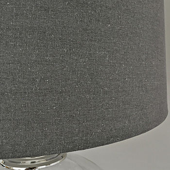 Glass Ball Table Lamp And Grey Shade, 5 of 5