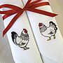 Mr And Mrs Chicken Embroidered Napkins, thumbnail 1 of 5
