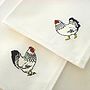 Embroidered Chicken Cocktail Napkins, thumbnail 4 of 5
