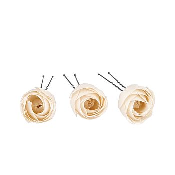 Set Of Silk Rose Bud Hair Pins, 4 of 8