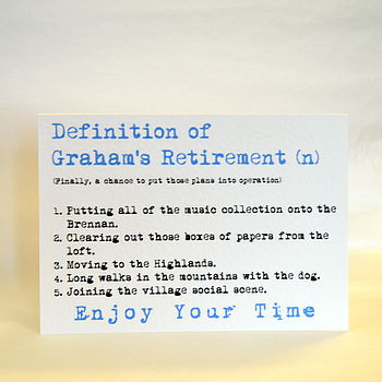 Personalised Definition Of Retirement Card, 11 of 12