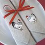 Mr And Mrs Chicken Embroidered Napkins, thumbnail 5 of 5