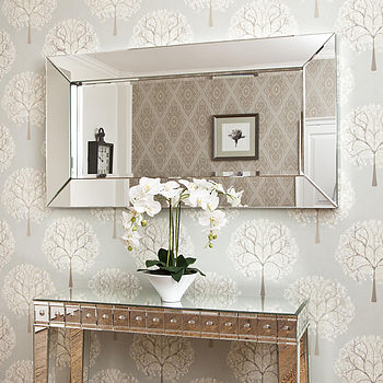 deep large all glass framed wall mirror by decorative mirrors online ...