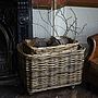 Large Rectangular Rattan Log Basket With Wheels, thumbnail 1 of 3