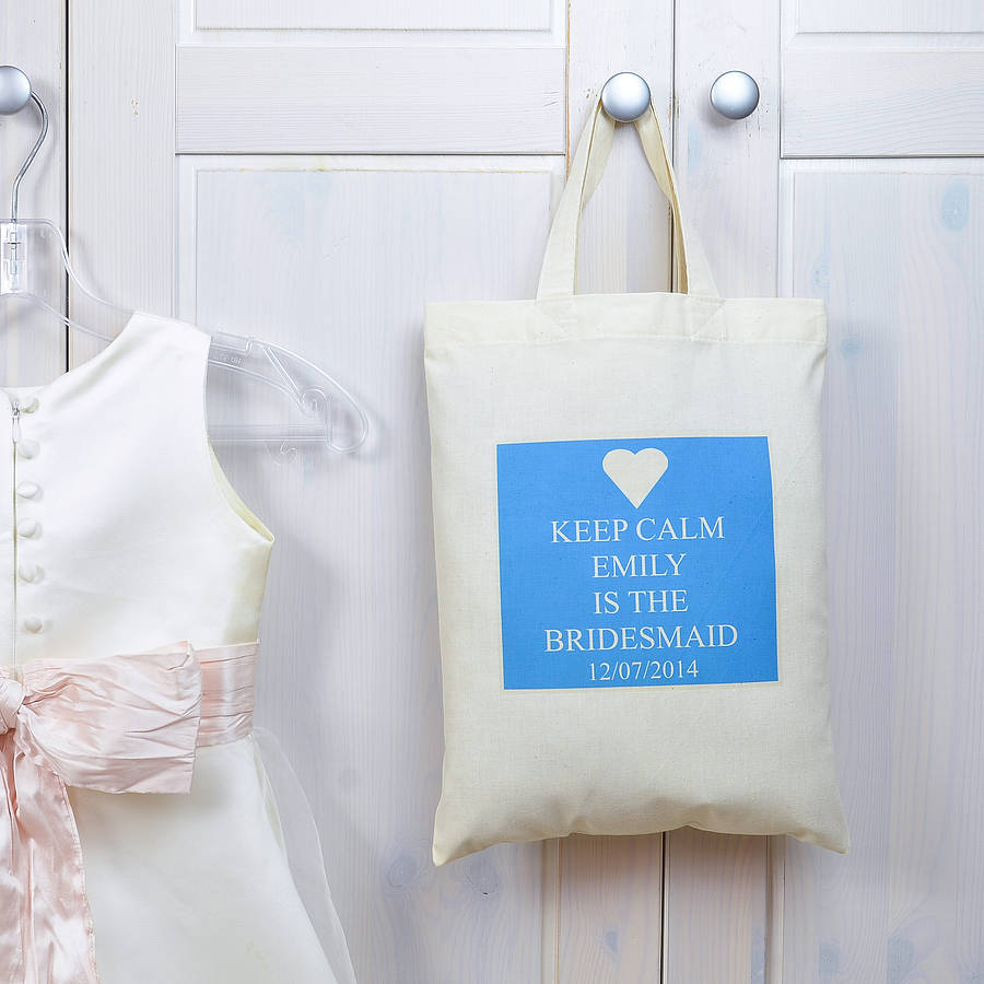personalised keep calm 'bridesmaid' bag by andrea fays ...