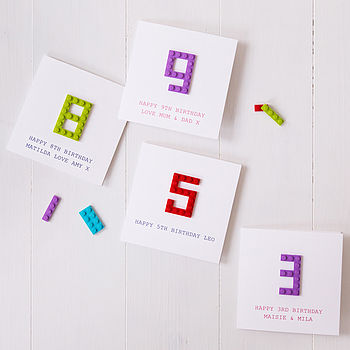 Personalised Building Block Age Birthday Card, 5 of 9