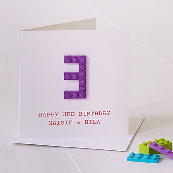 Personalised Building Block Age Birthday Card, 3 of 9