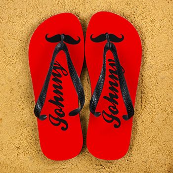 Moustache Style Personalised Flip Flops, 4 of 5