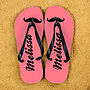 Moustache Style Personalised Flip Flops, thumbnail 3 of 5