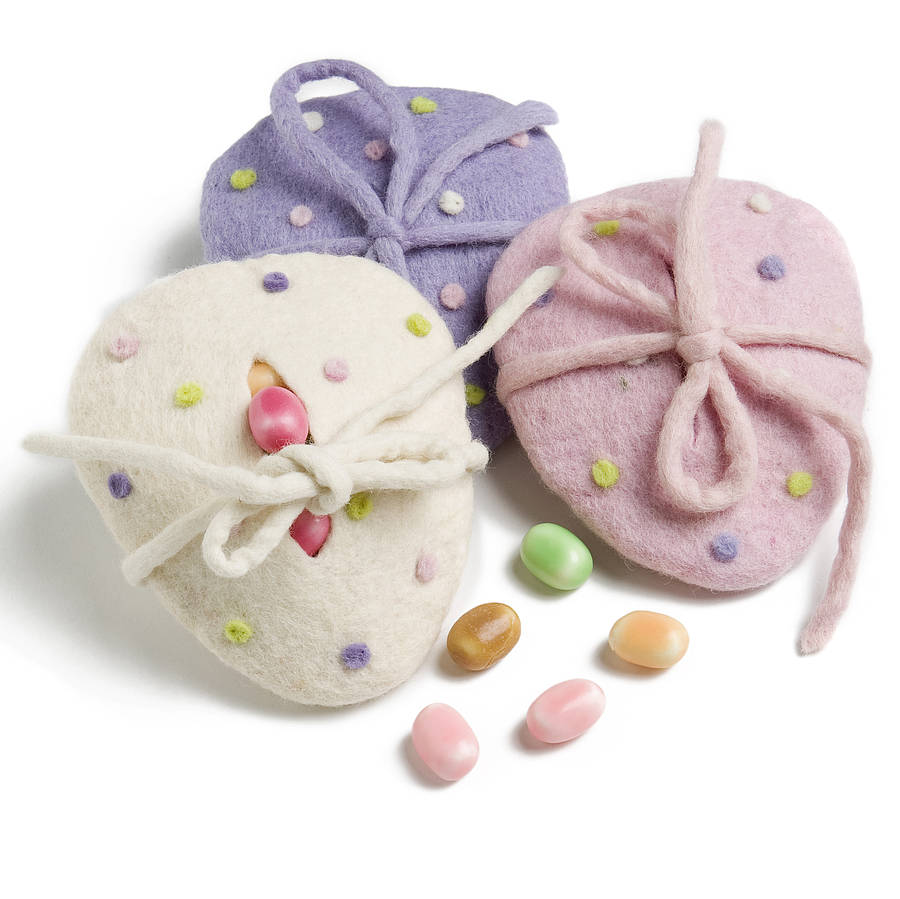Pink Felt Easter Egg Pouch By Sisters Guild