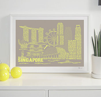 Singapore Skyline Typography Print, 3 of 7