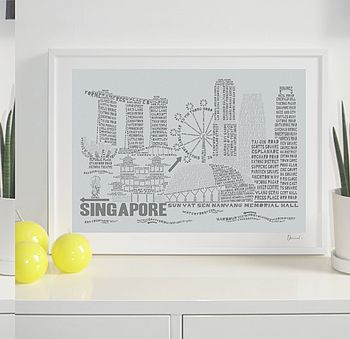 Singapore Skyline Typography Print, 4 of 7