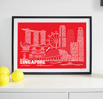 Singapore Skyline Typography Print, 5 of 7