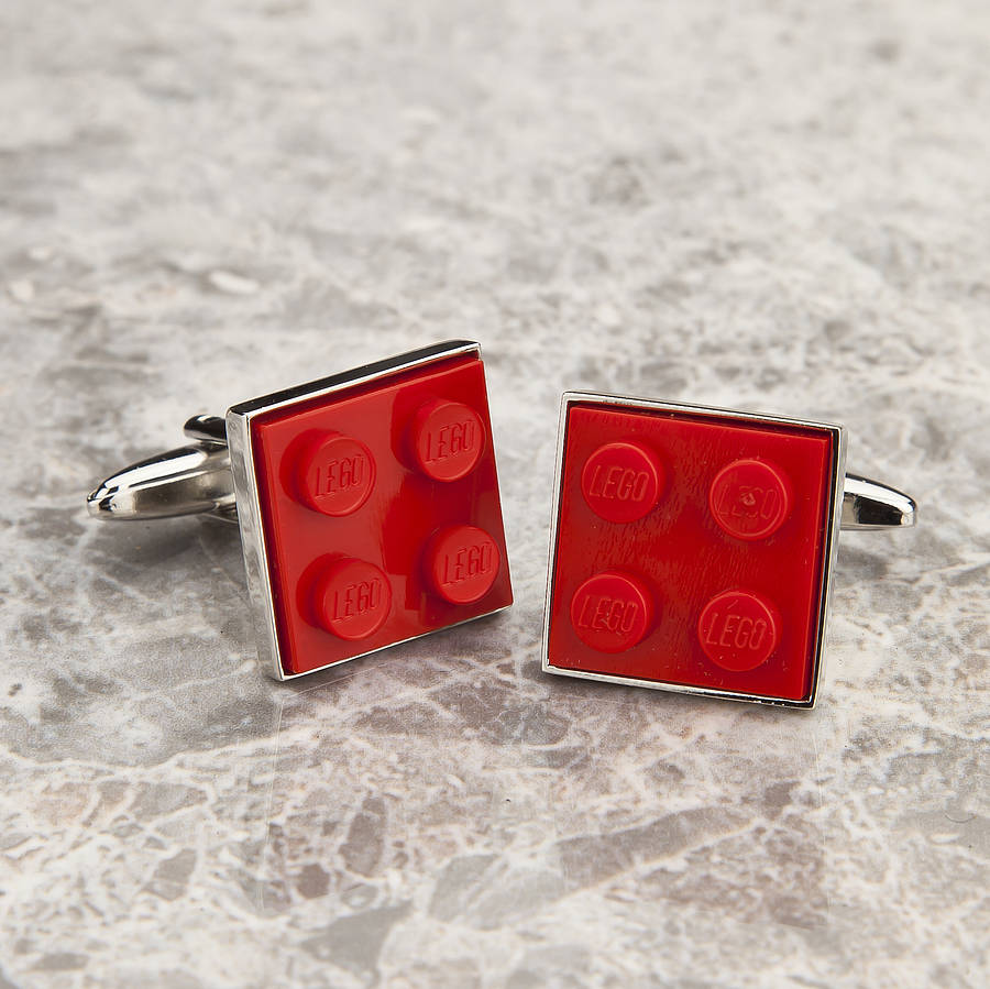 Image of Building Brick Cufflinks Red