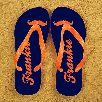 Moustache Style Personalised Flip Flops, 5 of 5