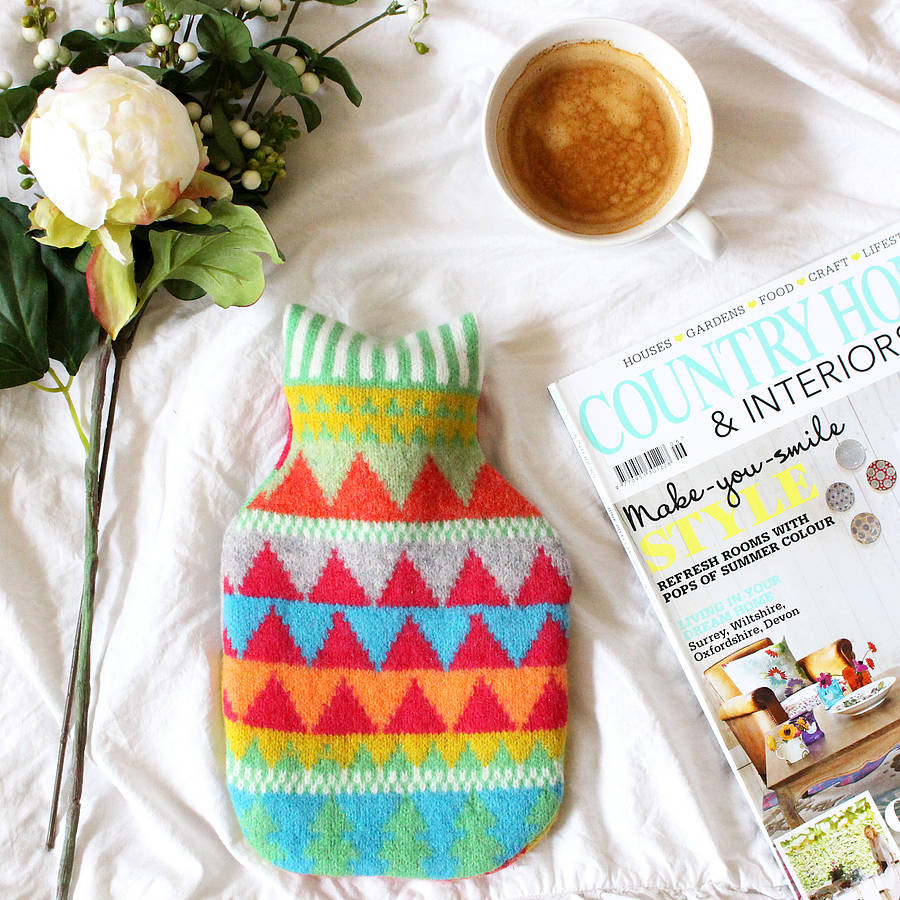 Knitted Mini Hot Water Bottle Cover By Gabrielle Vary Knitwear