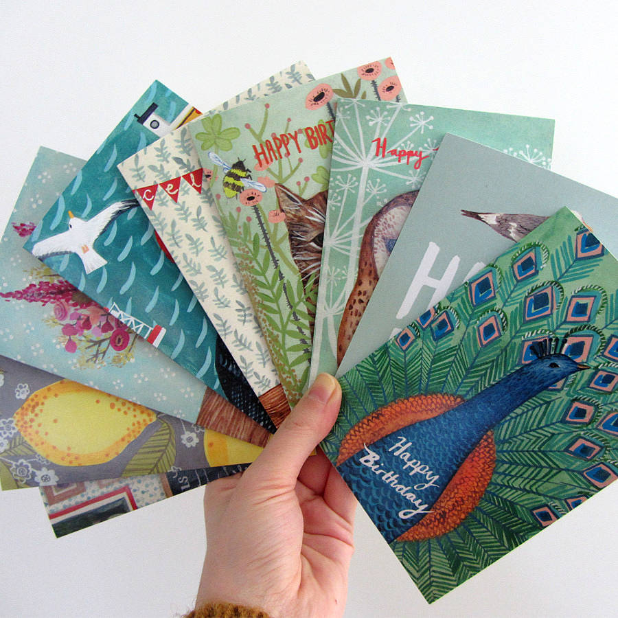 Illustrated Peacock Birthday Card By Stephanie Cole Design 