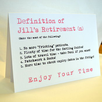 Personalised Definition Of Retirement Card, 12 of 12