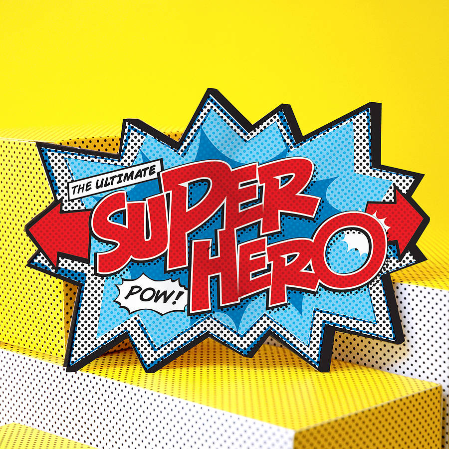 'Super Hero' Comic Cracker Card, 1 of 2