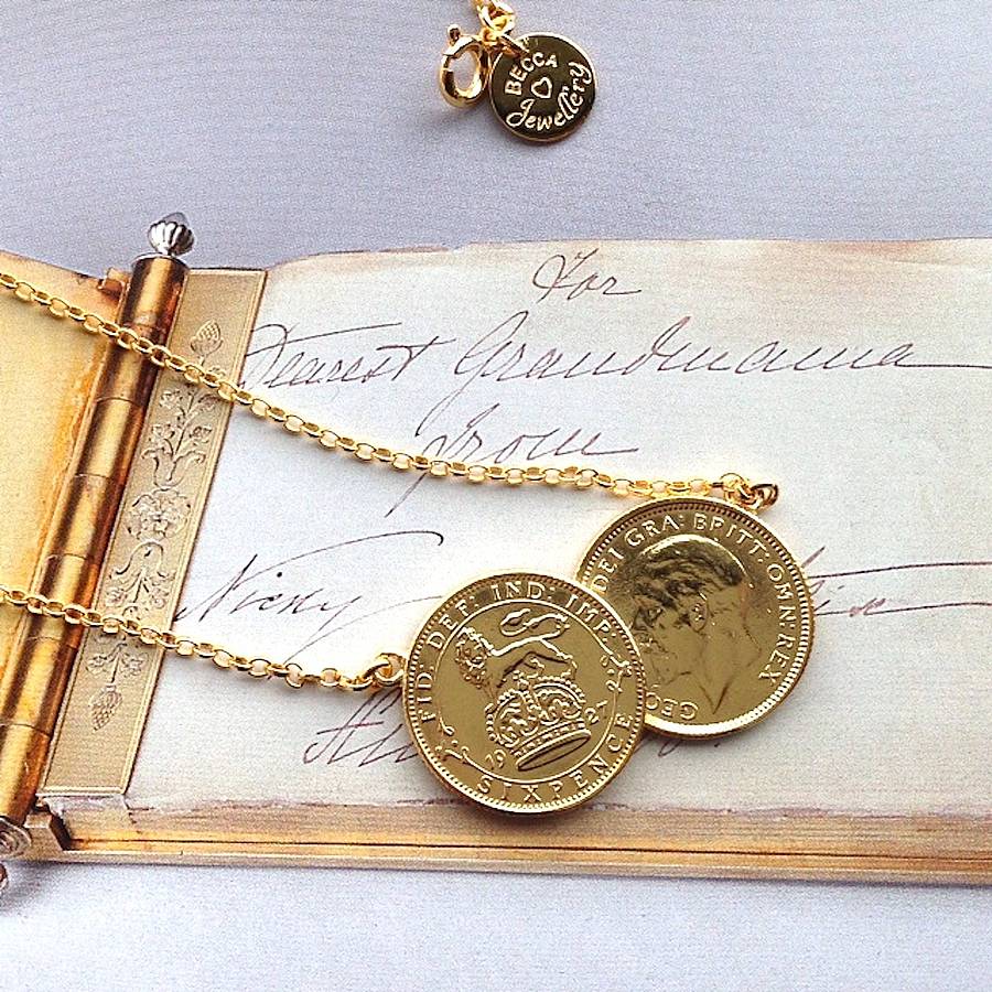 Double Sixpence Coin Necklace, 1 of 5