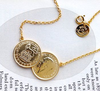 Double Sixpence Coin Necklace, 4 of 5