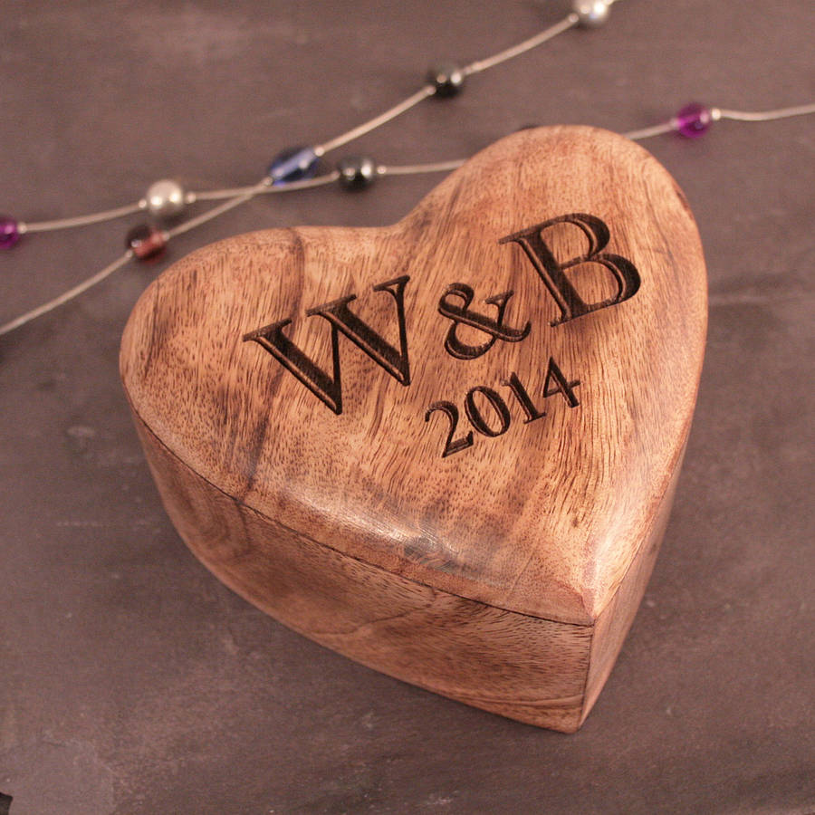 wooden heart box