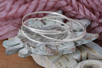 Handmade Lace Textured Silver Bangle, 5 of 11