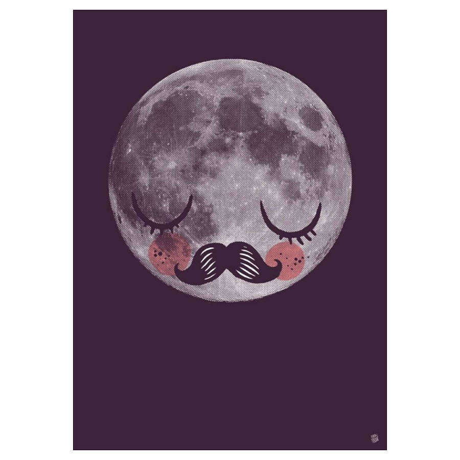 Man On The Moon Fur Neil Cosmo Art Poster By Little Baby Company Notonthehighstreet Com