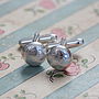Handmade Silver Pebble Cufflinks, thumbnail 2 of 5