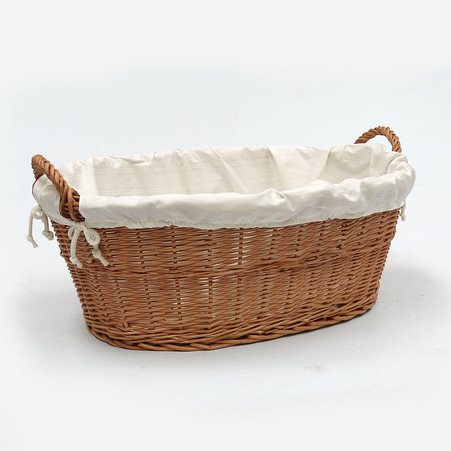 Wicker Laundry Basket Linen, 1 of 2