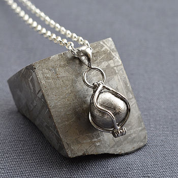 Muonionsalusta Meteorite Spinning Orb Necklace, 2 of 11