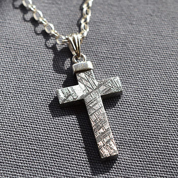 meteorite and silver cross necklace by martha jackson sterling silver ...