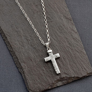 Muonionalusta Meteorite And Silver Cross Necklace, 3 of 8