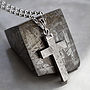 Muonionalusta Meteorite And Silver Cross Necklace, thumbnail 5 of 8