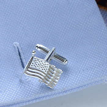 Stars And Stripes Silver Cufflinks, 2 of 2