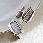Meteorite And Sterling Silver Cufflinks, thumbnail 6 of 6