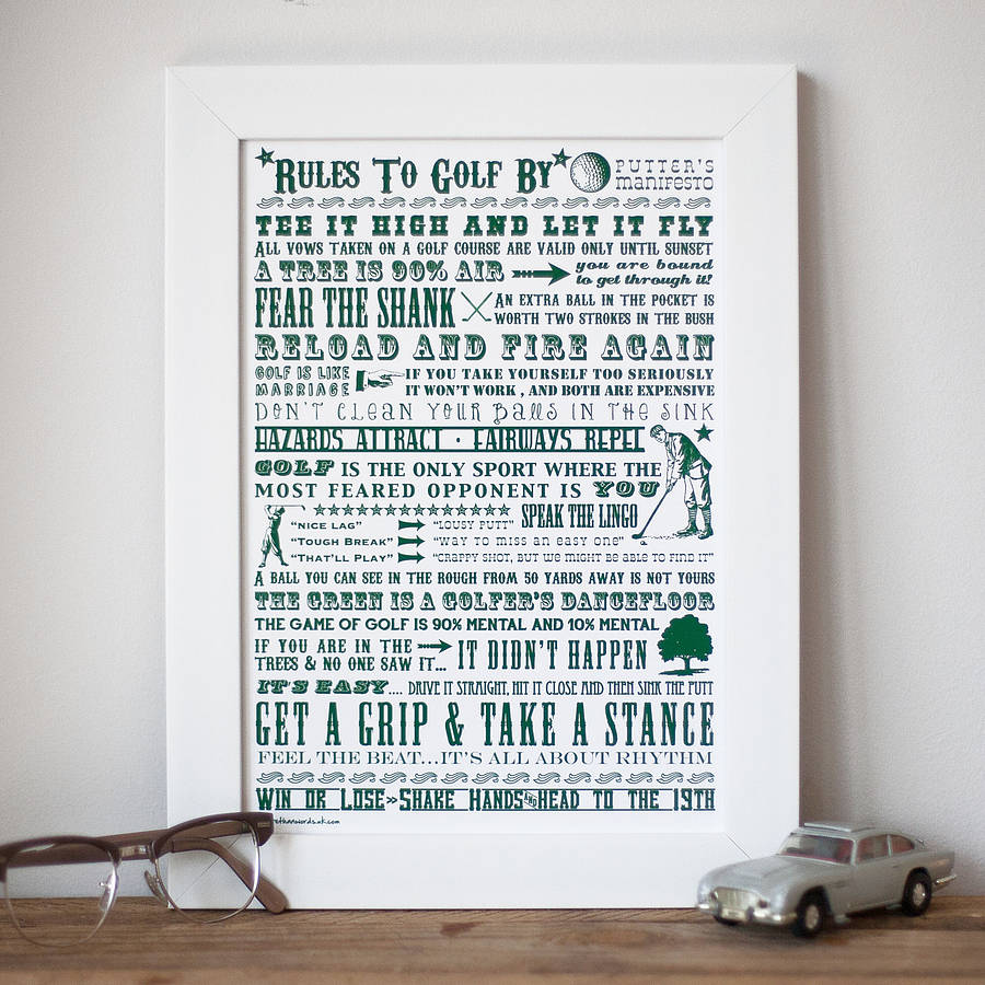 'Rules To Golf By' Golf Lovers' Print, 1 of 8