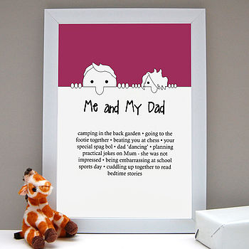 Personalised Dad And Child's Family Gift Print, 4 of 8